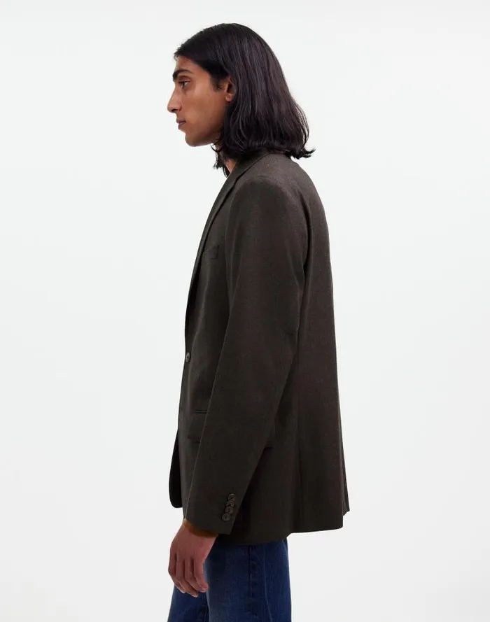 Men The Roebling TwoButton Blazer In Italian Fabric Hthr Chocolate Madewell Coats Jackets