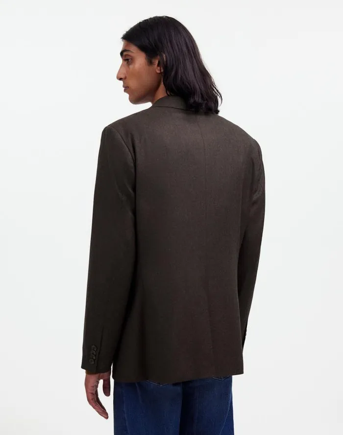 Men The Roebling TwoButton Blazer In Italian Fabric Hthr Chocolate Madewell Coats Jackets