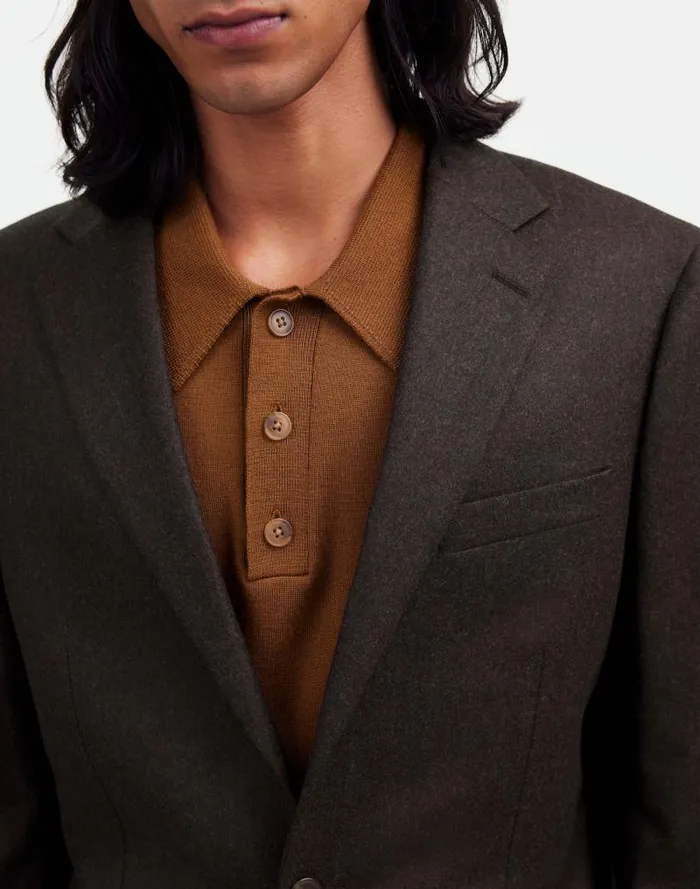 Men The Roebling TwoButton Blazer In Italian Fabric Hthr Chocolate Madewell Coats Jackets