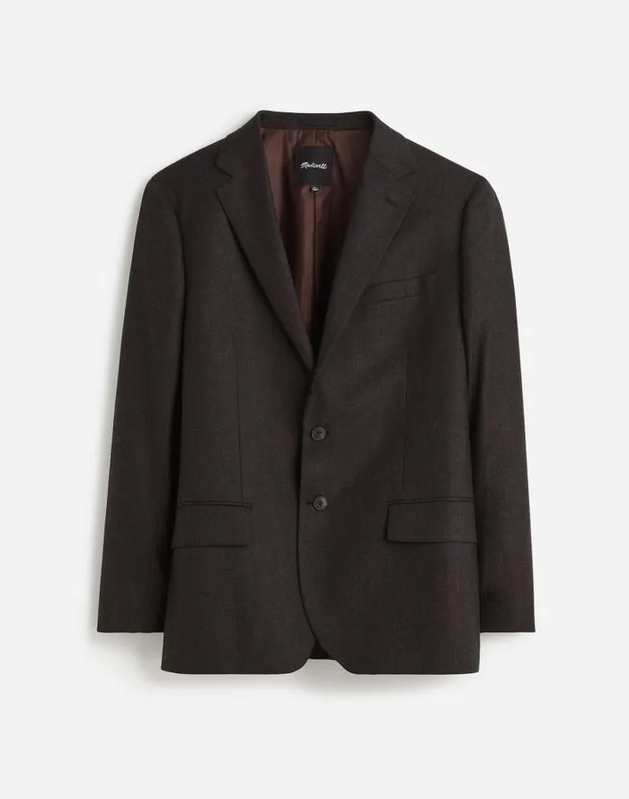 Men The Roebling TwoButton Blazer In Italian Fabric Hthr Chocolate Madewell Coats Jackets
