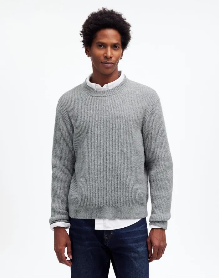 Men The Wyckoff Sweater Grey Marl Madewell Sweaters