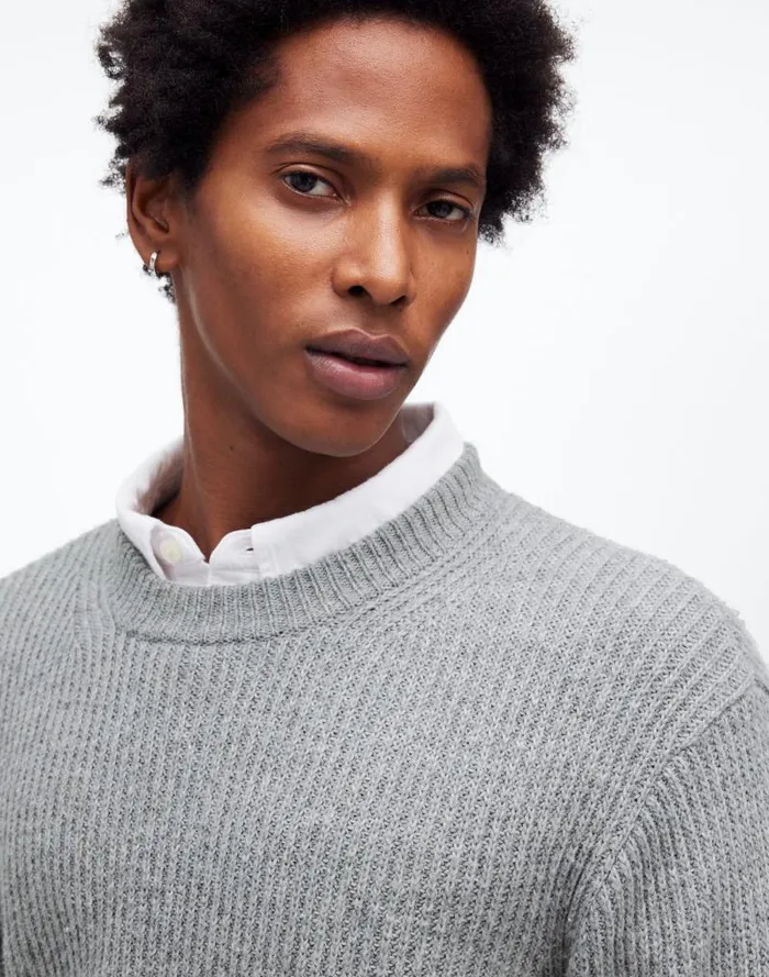 Men The Wyckoff Sweater Grey Marl Madewell Sweaters