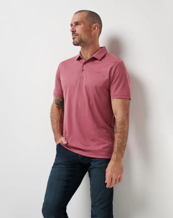 Men THE ZINNA 20 POLO Roan Rouge TravisMathew Polos