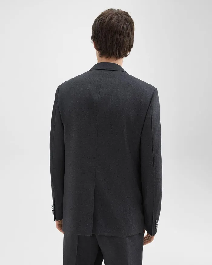 Men Theory Blazers Jackets Nostrand Blazer In Stretch Flannel Charcoal Melange
