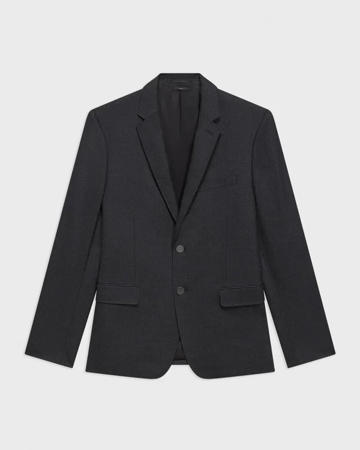 Men Theory Blazers Jackets Nostrand Blazer In Stretch Flannel Charcoal Melange