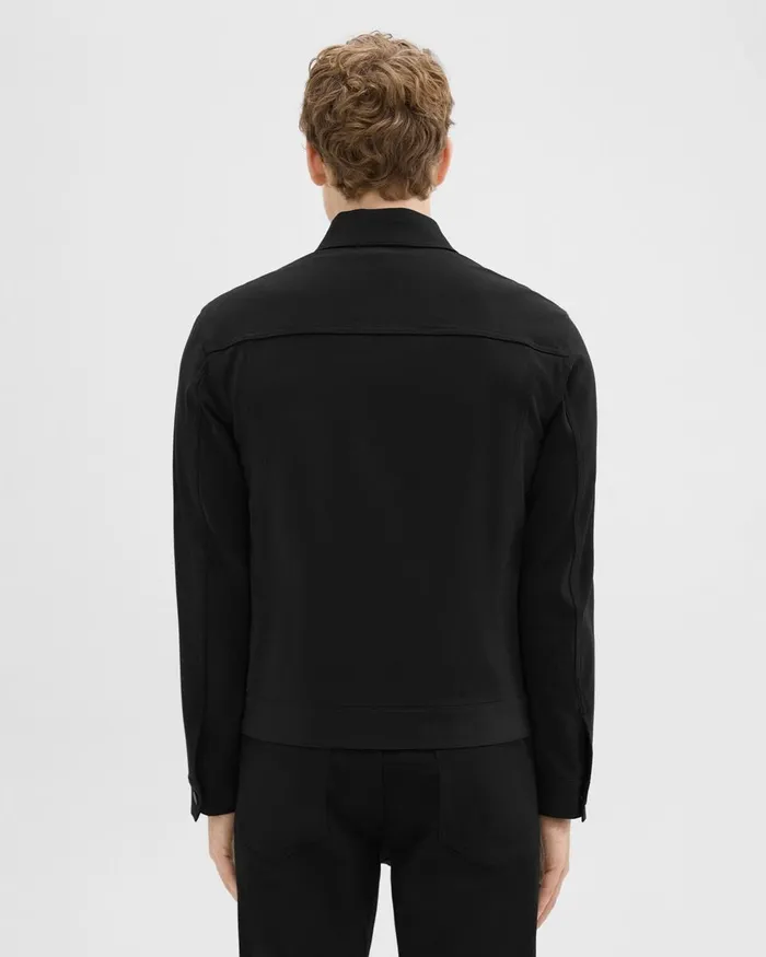 Men Theory Blazers Jackets River Trucker Jacket In Neoteric Twill Black
