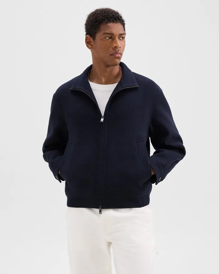Men Theory Outerwear Straight Jacket In DoubleFace WoolCashmere Baltic