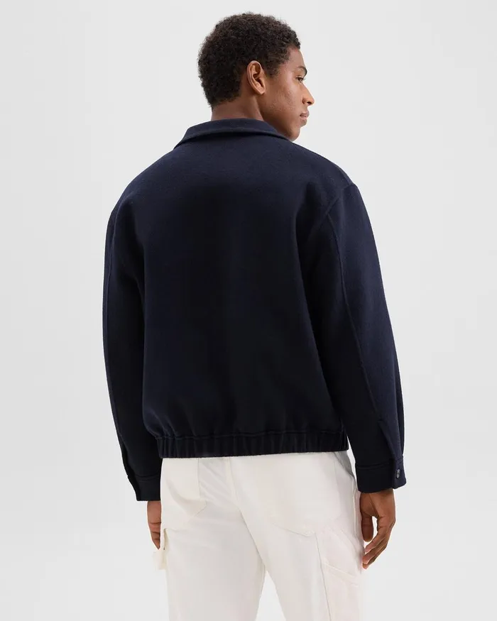 Men Theory Outerwear Straight Jacket In DoubleFace WoolCashmere Baltic