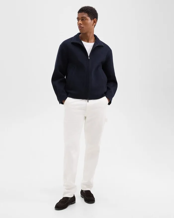 Men Theory Outerwear Straight Jacket In DoubleFace WoolCashmere Baltic