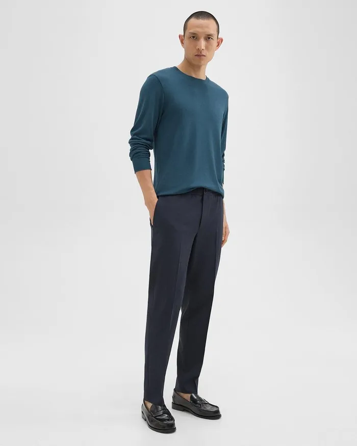 Men Theory Pants Larin Drawstring Pant In Stretch Wool Navy
