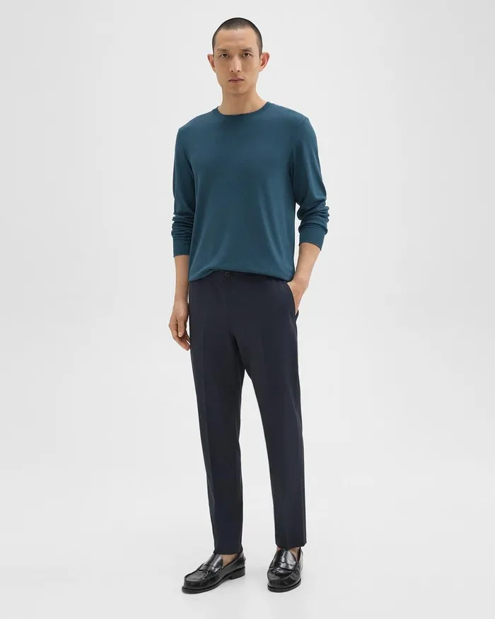 Men Theory Pants Larin Drawstring Pant In Stretch Wool Navy