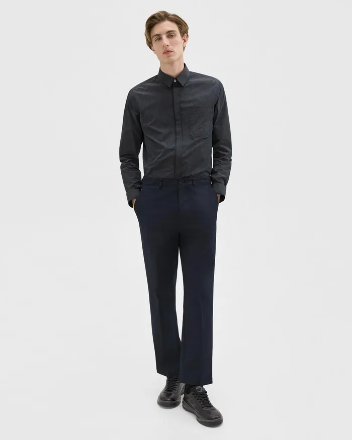 Men Theory Pants Relaxed Virgin Wool Pant Navy