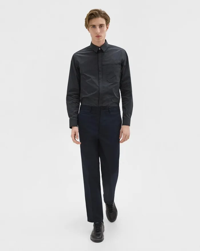 Men Theory Pants Relaxed Virgin Wool Pant Navy