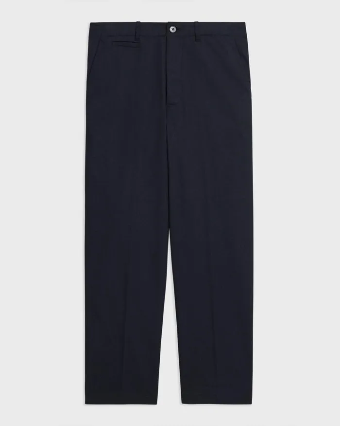 Men Theory Pants Relaxed Virgin Wool Pant Navy