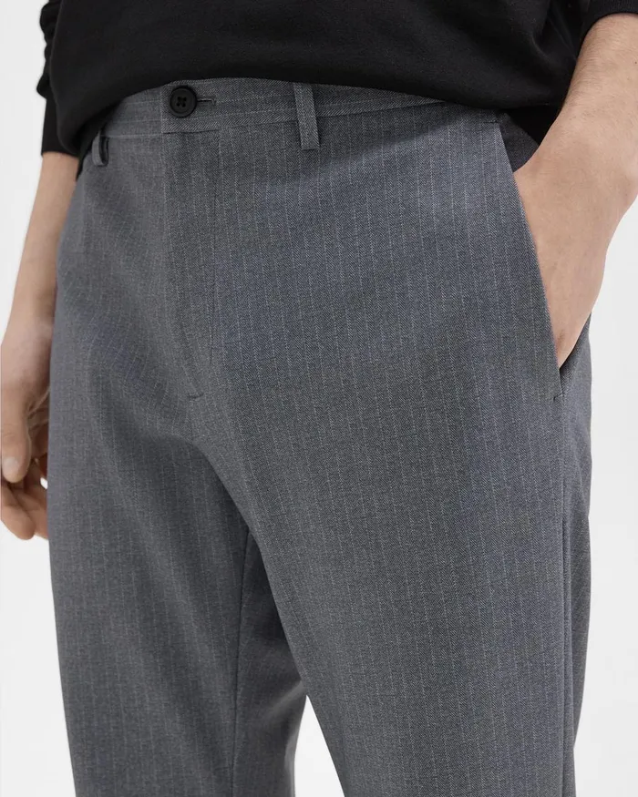 Men Theory Pants Zaine Pant In Herringbone Precision Ponte Grey Melange