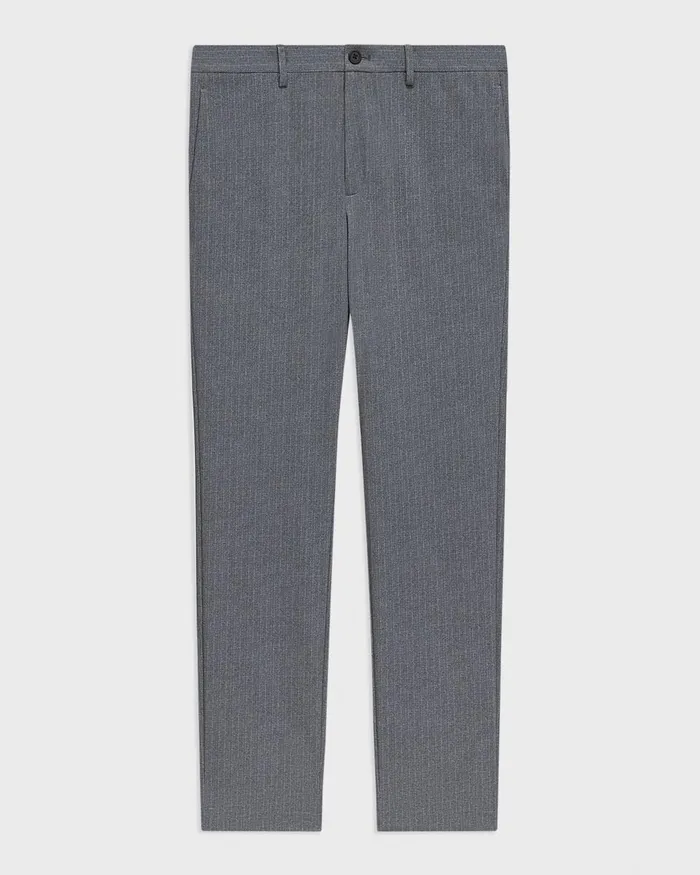 Men Theory Pants Zaine Pant In Herringbone Precision Ponte Grey Melange