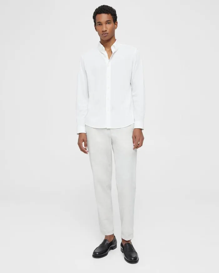 Men Theory Shirts Alfred Shirt In Structured Piqueacute Optic White