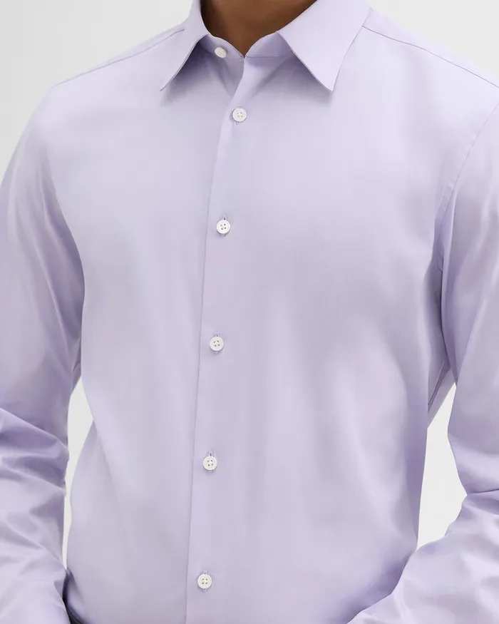 Men Theory Shirts Sylvain Shirt In Good Cotton Soft Iris