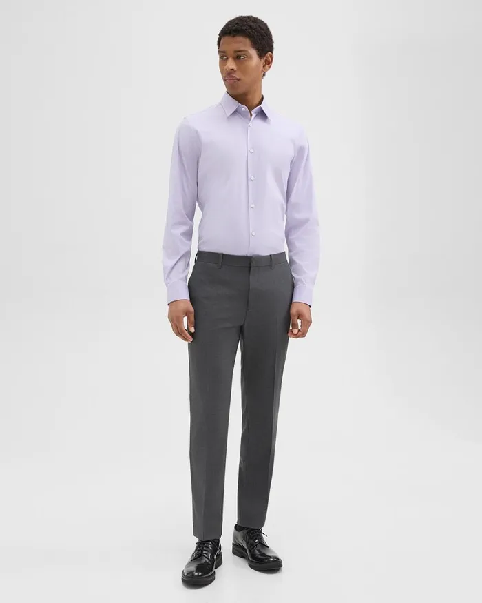 Men Theory Shirts Sylvain Shirt In Good Cotton Soft Iris