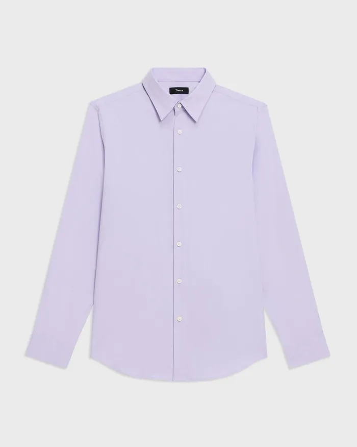 Men Theory Shirts Sylvain Shirt In Good Cotton Soft Iris