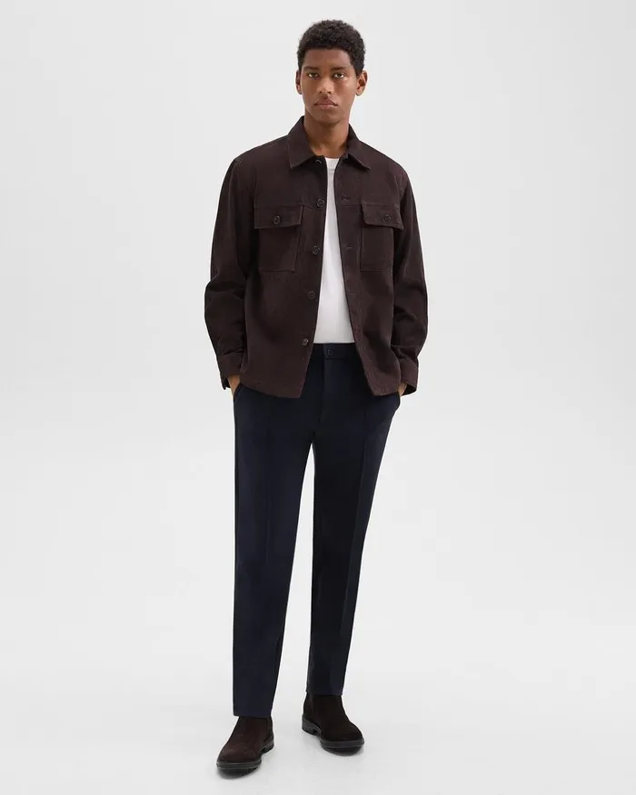 Men Theory Shoes Chelsea Boots In Suede Hickory