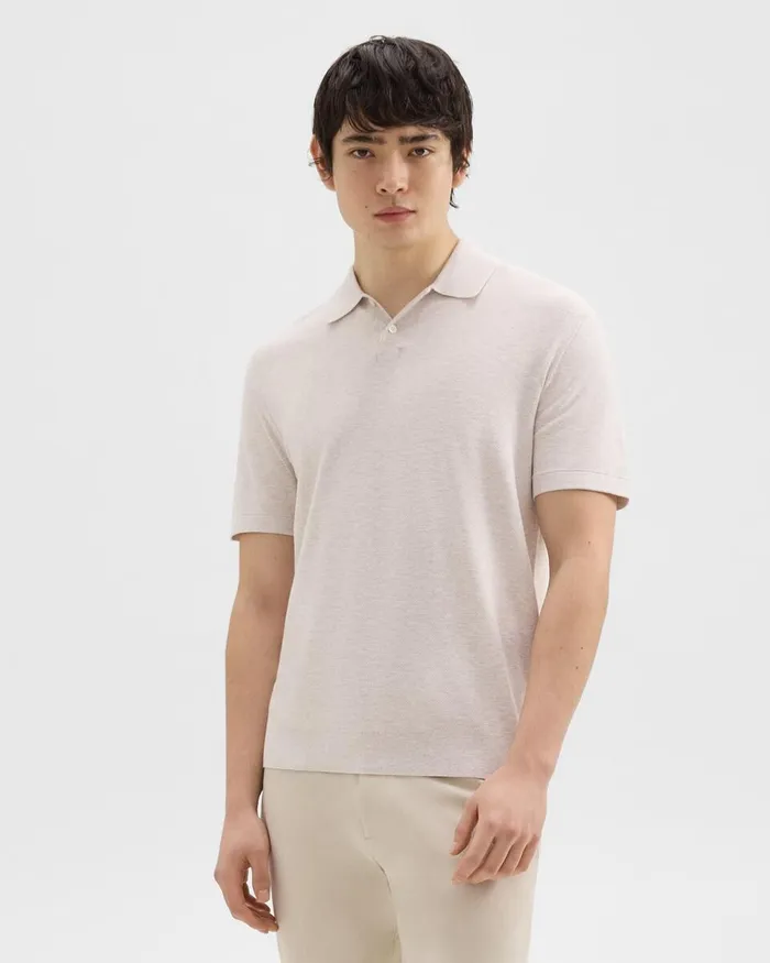 Men Theory Sweaters Cardigans Goris Polo Shirt In Piqueacute Light Bilen Melange Ivory Men Theory Sweaters Cardigans Goris Polo Shirt In Piqueacute Light Bilen Melange Ivory