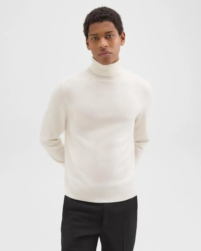 Men Theory Sweaters Cardigans Hilles Turtleneck Sweater In Cashmere Winter White Men Theory Sweaters Cardigans Hilles Turtleneck Sweater In Cashmere Winter White