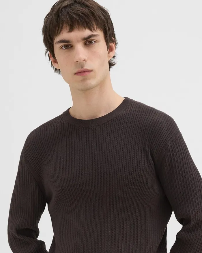 Men Theory Sweaters Cardigans Riland Sweater In Light Bilen Hickory