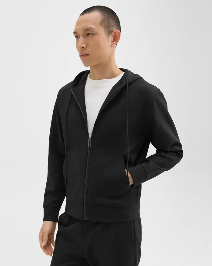 Men Theory Sweatshirts Hoodies ZipUp Hoodie In Scuba Black