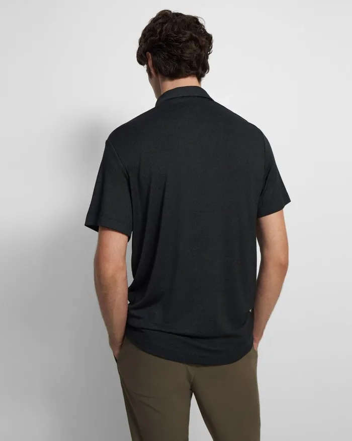 Men Theory TShirts Polos Bron Polo Shirt In Anemone Modal Jersey Black Multi