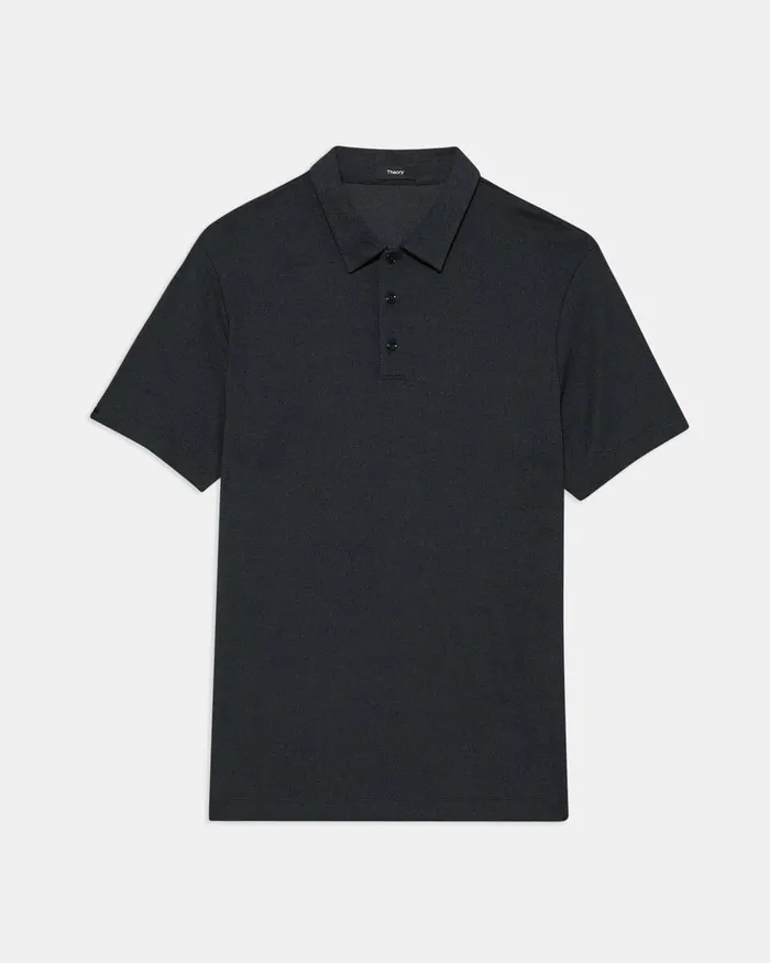 Men Theory TShirts Polos Bron Polo Shirt In Anemone Modal Jersey Black Multi
