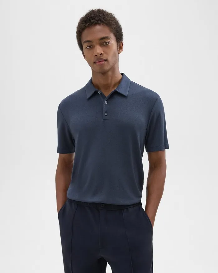 Men Theory TShirts Polos Bron Polo Shirt In Anemone Modal Jersey Eclipse Multi Men Theory TShirts Polos Bron Polo Shirt In Anemone Modal Jersey Eclipse Multi