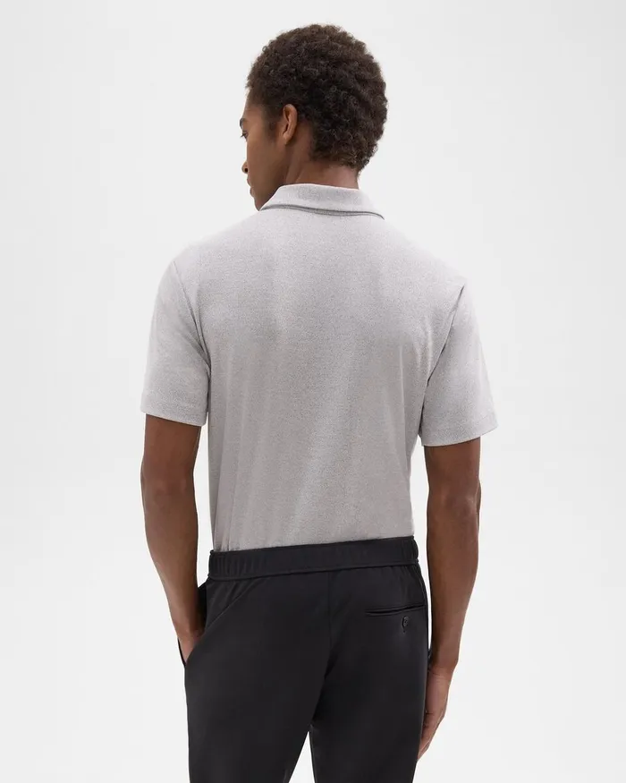 Men Theory TShirts Polos Bron Polo Shirt In Anemone Modal Jersey Grey Multi