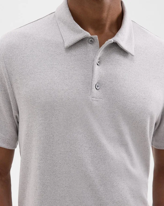Men Theory TShirts Polos Bron Polo Shirt In Anemone Modal Jersey Grey Multi