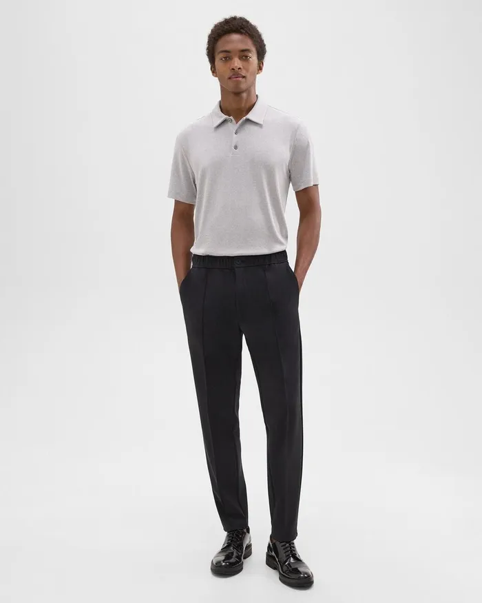 Men Theory TShirts Polos Bron Polo Shirt In Anemone Modal Jersey Grey Multi