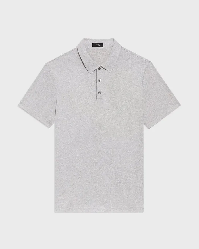 Men Theory TShirts Polos Bron Polo Shirt In Anemone Modal Jersey Grey Multi