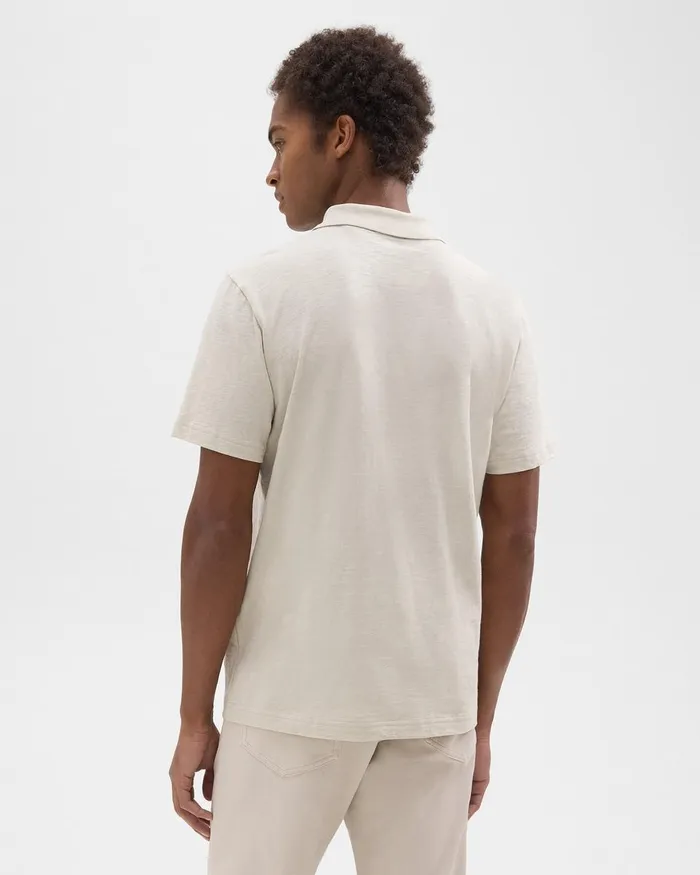 Men Theory TShirts Polos Bron Polo Shirt In Cosmos Slub Cotton Limestone