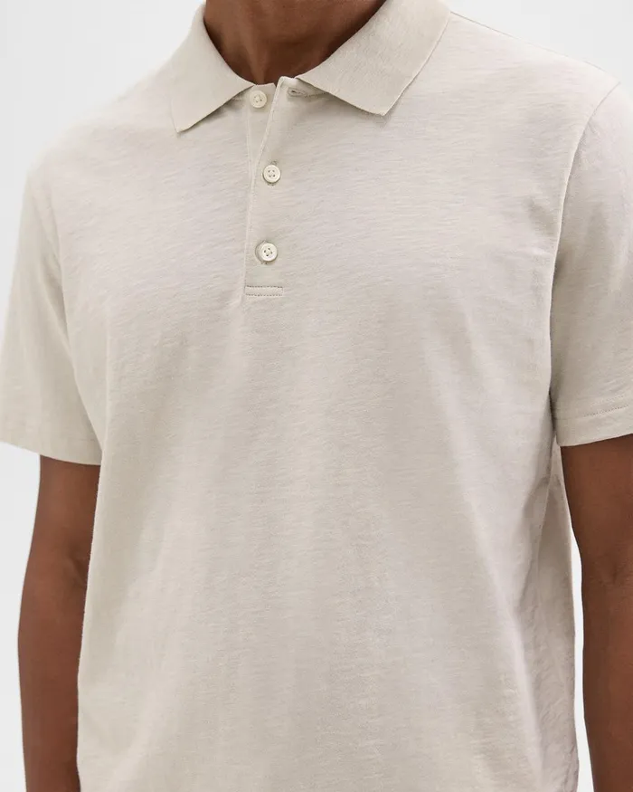 Men Theory TShirts Polos Bron Polo Shirt In Cosmos Slub Cotton Limestone