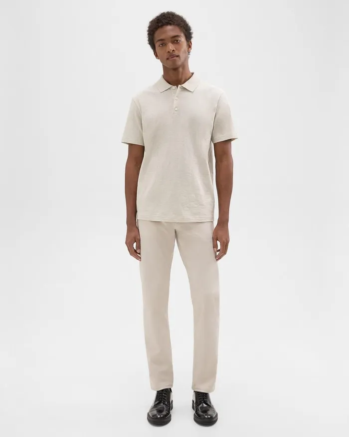 Men Theory TShirts Polos Bron Polo Shirt In Cosmos Slub Cotton Limestone