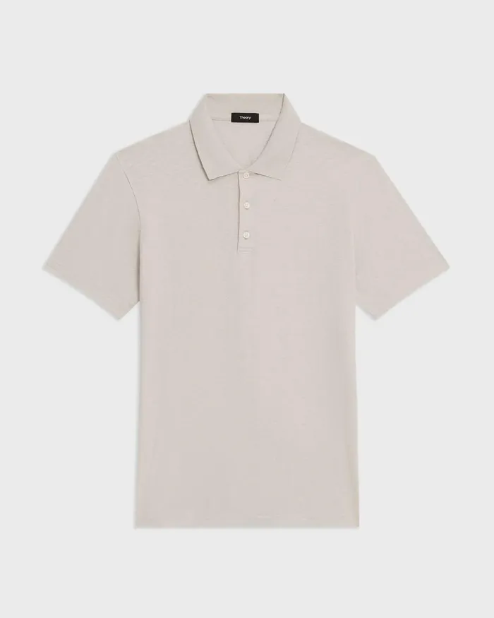 Men Theory TShirts Polos Bron Polo Shirt In Cosmos Slub Cotton Limestone