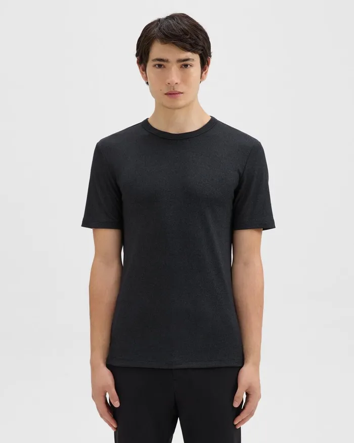 Men Theory TShirts Polos Essential Tee In Anemone Modal Jersey Black Multi