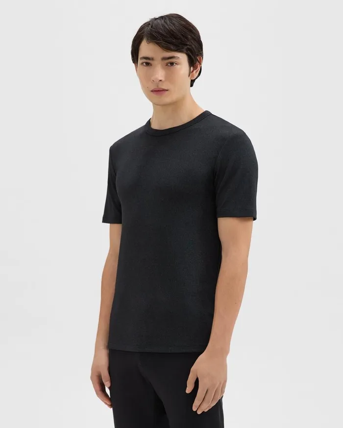 Men Theory TShirts Polos Essential Tee In Anemone Modal Jersey Black Multi