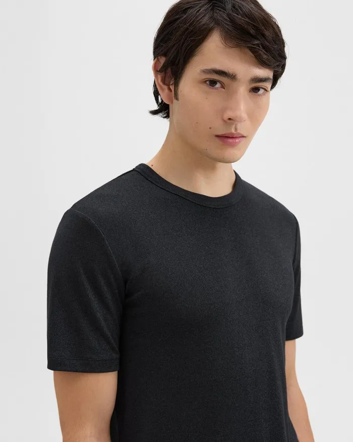 Men Theory TShirts Polos Essential Tee In Anemone Modal Jersey Black Multi