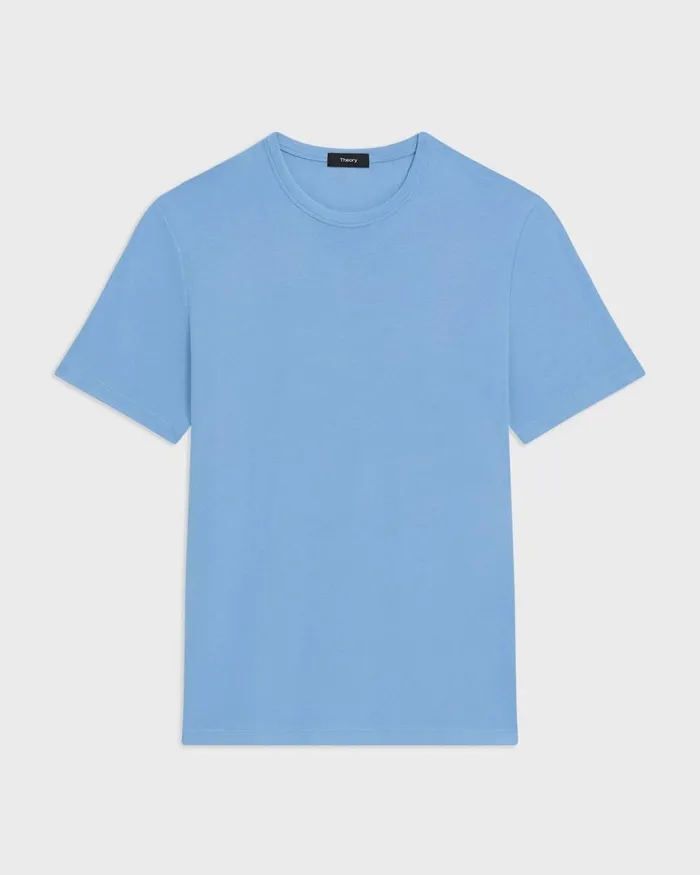 Men Theory TShirts Polos Essential Tee In Anemone Modal Jersey Powder Blue