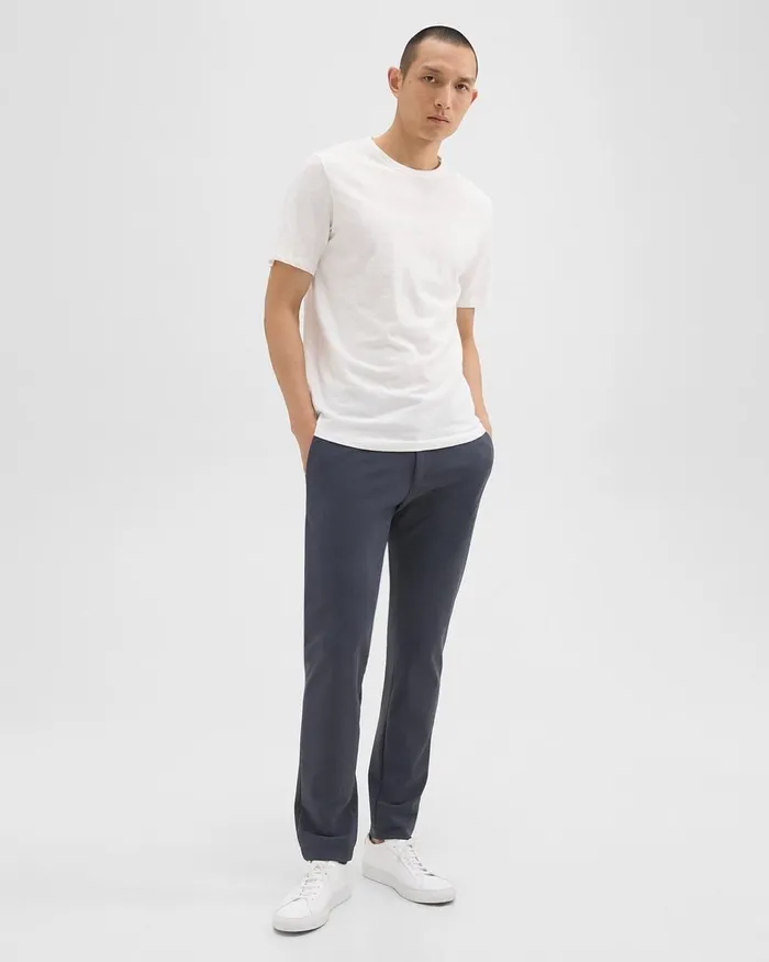 Men Theory TShirts Polos Essential Tee In Cosmos Slub Cotton White