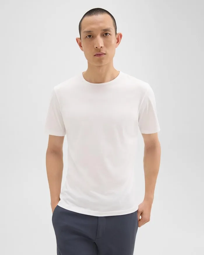 Men Theory TShirts Polos Precise Tee In Pima Cotton Jersey White