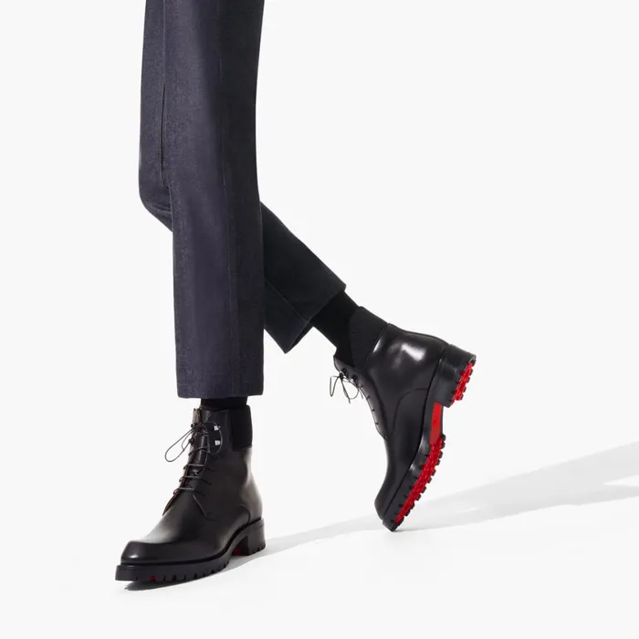 Men Trapman Ankle Boots 8211 Calf Leather 8211 Black Black Christian Louboutin Ankle Boots