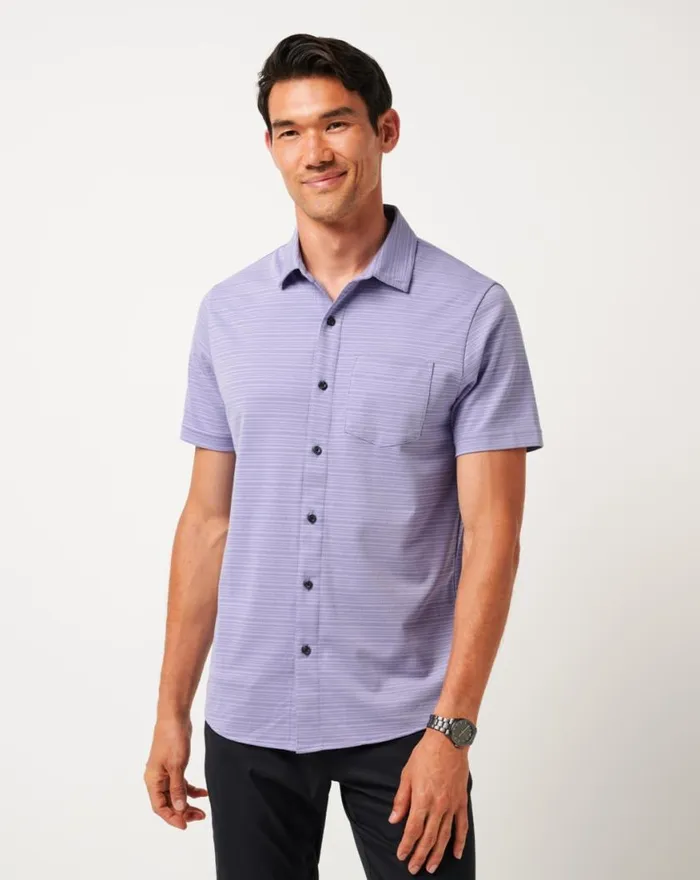 Men TRIP TO THE CITY BUTTONUP Heather Violet Storm TravisMathew ButtonUps