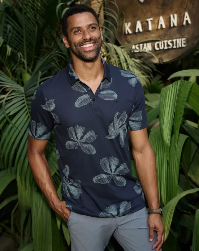 Men TROPICAL TOUR POLO Total Eclipse TravisMathew Polos