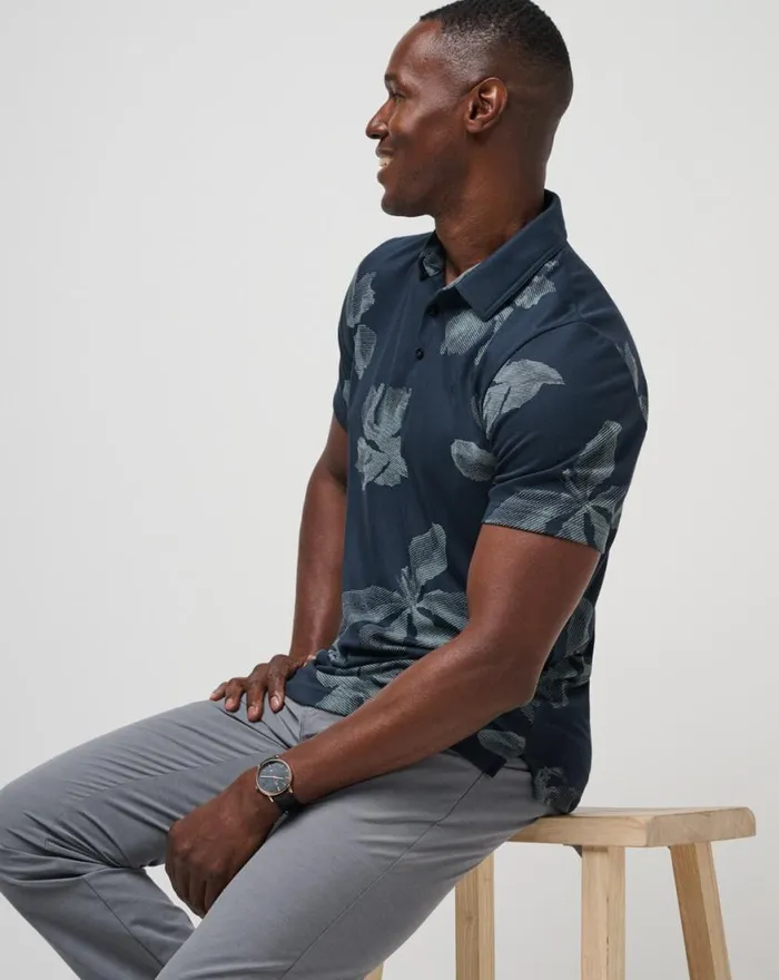 Men TROPICAL TOUR POLO Total Eclipse TravisMathew Polos